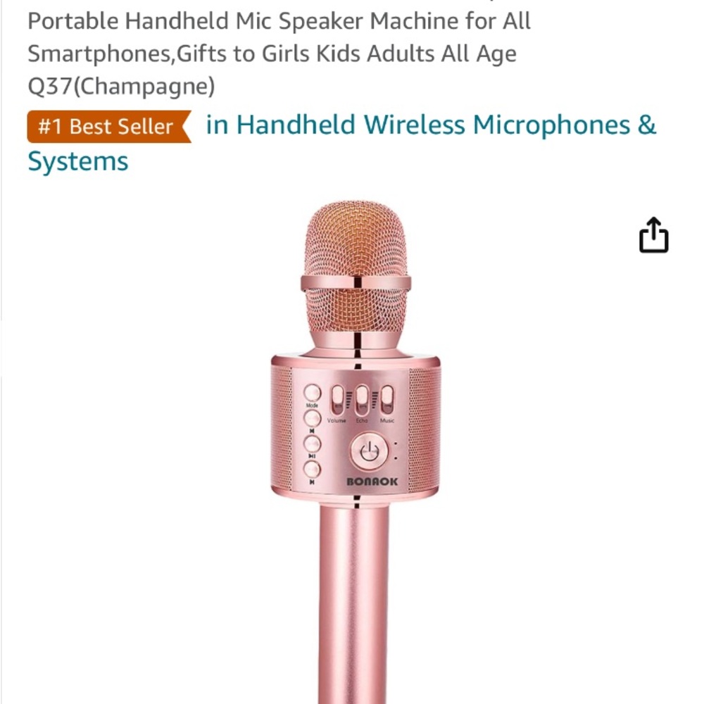 Bonaok Wireless Bluetooth Microphone for Karaoke